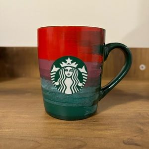 Red Classic with Green Siren logo / Christmas Starbucks Mug 10 oz
